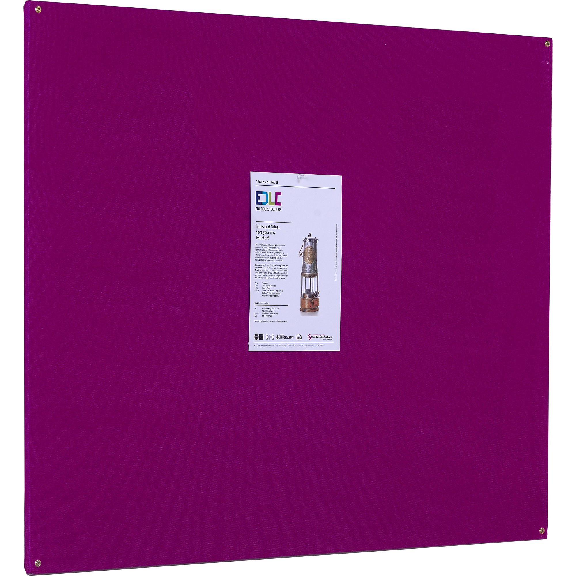 Accents UnFramed Noticeboard 1200x900mm Plum